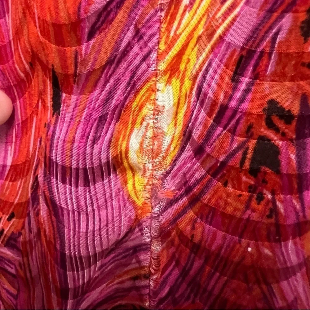 Tory Burch Zorra Peacock Feather Lined Silk Shift Dress with Pockets Size 2